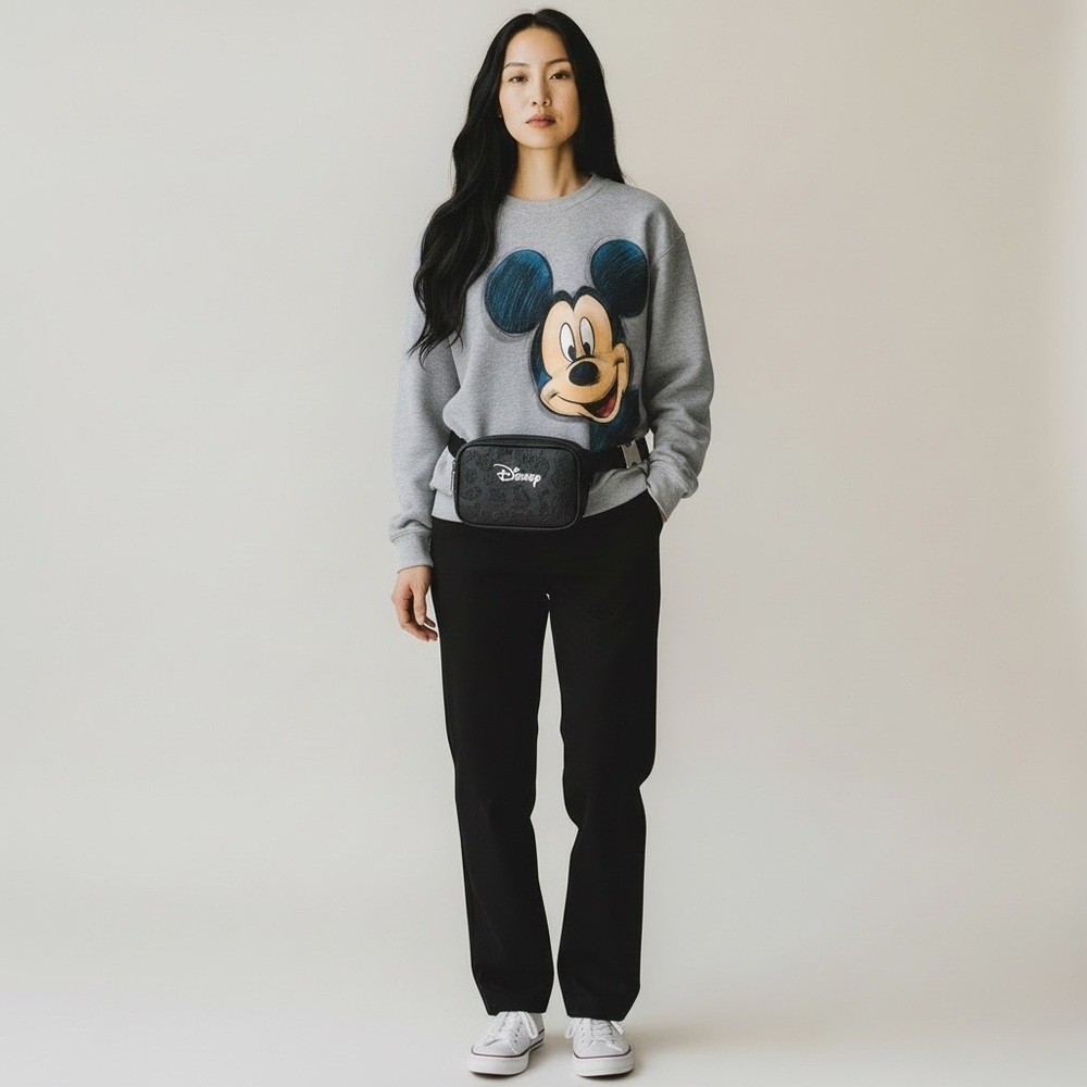 Rare Vintage Disneyland Resort Heather gray Mickey Mouse Crew Neck sweatshirt - Picture 4 of 10